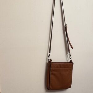 J Jill Brown Leather Crossbody Bag